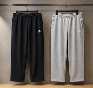 Lot Of 2 Adidas Essentials Joggers Black/Grey Mens Size Large Mint Condition